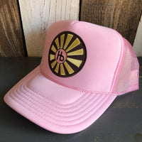 Hermosa Beach SUNBEAMS High Crown Trucker Hat - Pink