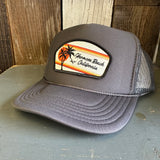 Hermosa Beach RETRO SUNSET High Crown Trucker Hat - Charcoal (Curved Brim)