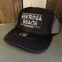 Hermosa Beach ROPER High Crown Trucker Hat - Black (Curved Brim)