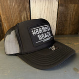 Hermosa Beach ROPER High Crown Trucker Hat - Black (Curved Brim)