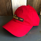 Hermosa Beach HERMOSA AVE 6 Panel Low Profile Dad Hat - Red