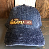 Hermosa Beach HERMOSA AVE 6 Panel Low Profile Snow Washed Denim Dad Hat  - Navy