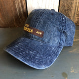 Hermosa Beach HERMOSA AVE 6 Panel Low Profile Snow Washed Denim Dad Hat  - Navy