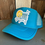 Hermosa Beach LIFEGUARD TOWER Trucker Hat - Turquoise Blue