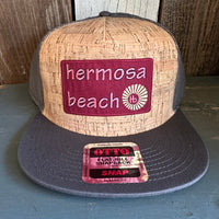 Hermosa Beach WELCOME SIGN Premium Cork Trucker Hat - (Grey/Cork)