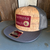 Hermosa Beach WELCOME SIGN Premium Cork Trucker Hat - (Grey/Cork)