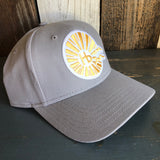 Hermosa Beach CLASSIC LOGO - 6 Panel Low Profile Baseball Cap Adjustable Lightweight Metal Buckle - Grey