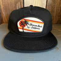 Hermosa Beach RETRO SUNSET 5 Panel Low Profile Style Dad Hat - Black