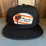 Hermosa Beach RETRO SUNSET 5 Panel Low Profile Style Dad Hat - Black