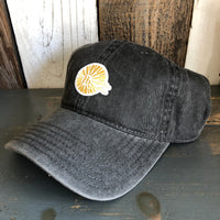 Hermosa Beach MINI CLASSIC LOGO - 6 Panel Low Profile Style Dad Hat with Velcro Closure - Charcoal Grey