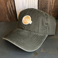 Hermosa Beach MINI CLASSIC LOGO - 6 Panel Low Profile Style Dad Hat with Velcro Closure - Olive Green