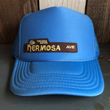 Hermosa Beach HERMOSA AVE High Crown Trucker Hat - Col. Blue