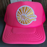 Hermosa Beach CLASSIC LOGO Trucker Hat - Neon Pink