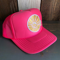 Hermosa Beach CLASSIC LOGO Trucker Hat - Neon Pink