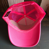 Hermosa Beach OBLIGATORY SUNSET Trucker Hat - Neon Pink
