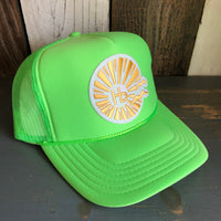 Hermosa Beach CLASSIC LOGO Trucker Hat - Neon Green