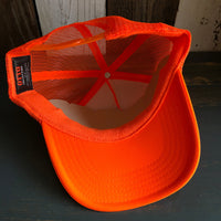 SOUTH BAY SURF (Multi Colored Patch) Mid Crown Trucker Hat - Neon Orange