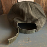 Hermosa Beach HERMOSA AVE - 5 Panel Low Profile Style Dad Hat with Velcro Closure - Olive Green/Black