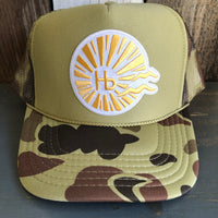 Hermosa Beach CLASSIC LOGO Trucker Hat - CAMOUFLAGE Green/Light Loden/Green