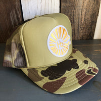 Hermosa Beach CLASSIC LOGO Trucker Hat - CAMOUFLAGE Green/Light Loden/Green