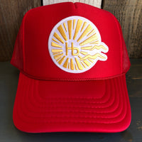 Hermosa Beach CLASSIC LOGO High Crown Trucker Hat - Red