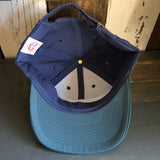 Hermosa Beach WOODIE - 6 Panel Low Profile Baseball Cap with Adjustable Strap with Press Buckle - Navy/Dark Green