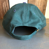 Hermosa Beach SURFING GRIZZLY BEAR - 6 Panel Low Profile Baseball Cap with Adjustable Strap with Press Buckle - Dark Green/Navy