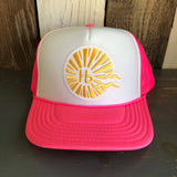 Hermosa Beach CLASSIC LOGO Trucker Hat - White/Neon Pink