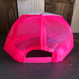 Hermosa Beach CLASSIC LOGO Trucker Hat - White/Neon Pink