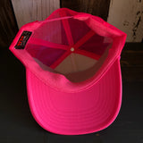 Hermosa Beach CLASSIC LOGO Trucker Hat - White/Neon Pink