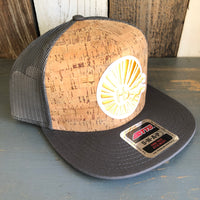 Hermosa Beach CLASSIC LOGO Premium Cork Trucker Hat - (Grey/Cork)