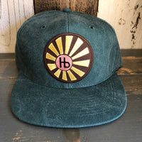 Hermosa Beach SUNBEAMS 6 Panel Mid Profile Baseball Cap - Dark Green