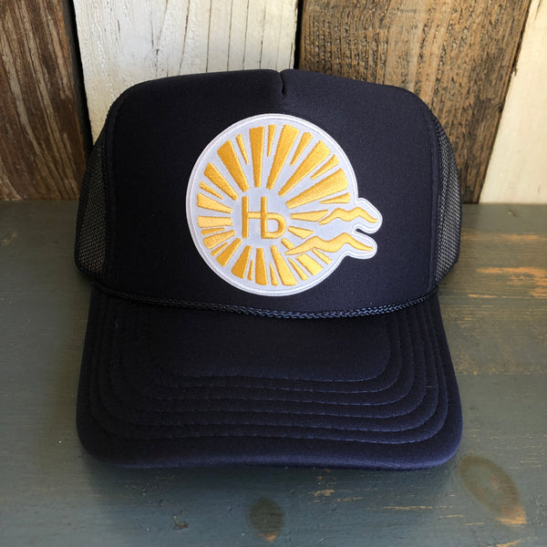 Hermosa Beach CLASSIC LOGO High Crown Trucker Hat - Navy