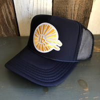 Hermosa Beach CLASSIC LOGO High Crown Trucker Hat - Navy