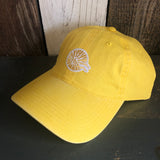 Hermosa Beach CLASSIC MINI LOGO 6 Panel Low Profile Style Dad Hat - Goldenlite Yellow