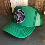 Hermosa Beach SOUTH BAY SURF (Navy Colored Patch) High Crown Trucker Hat - Kelly Green