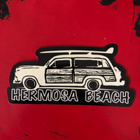 Hermosa Beach Sticker - WOODIE (2 sizes :: regular or large sticker)