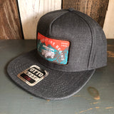 WHERE THE ROAD ENDS - THE ADVENTURE BEGINS 5-Panel Mid Profile Snapback Hat - Heather Black