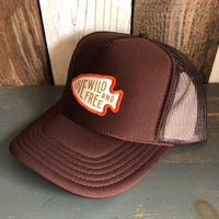 LIVE WILD AND FREE High Crown Trucker Hat - Brown