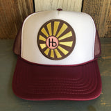 Hermosa Beach SUNBEAMS Trucker Hat - Maroon/White/Maroon