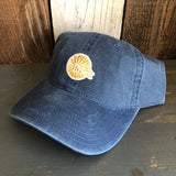 Hermosa Beach MINI CLASSIC LOGO - 6 Panel Low Profile Style Dad Hat with Velcro Closure - Faded Navy