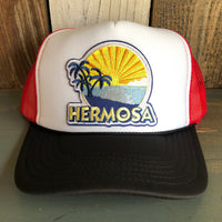 Hermosa Beach FIESTA Trucker Hat - Black/White/Red