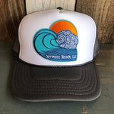 Hermosa Beach TUBULAR Trucker Hat - Charcoal Grey/White/Charcoal Grey