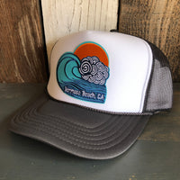 Hermosa Beach TUBULAR Trucker Hat - Charcoal Grey/White/Charcoal Grey