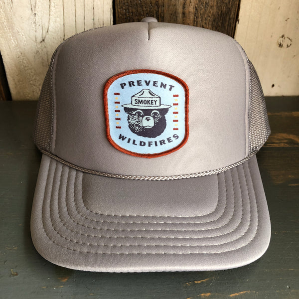 Smokey Bear...Prevent Wildfires Trucker Hat - Grey (Curved Brim)