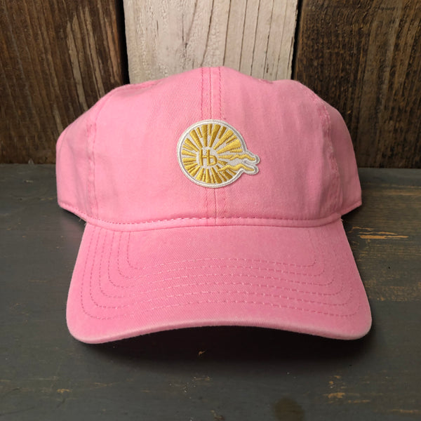 Hermosa Beach MINI CLASSIC LOGO - 6 Panel Low Profile Style Dad Hat with Velcro Closure - Pink