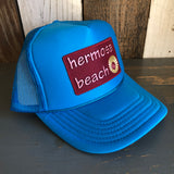 Hermosa Beach WELCOME SIGN Trucker Hat - Neon Blue