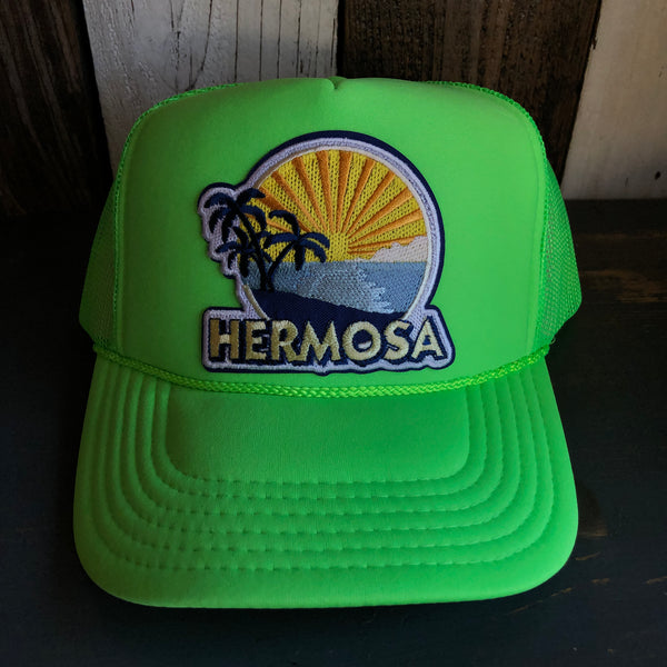 Hermosa Beach FIESTA Trucker Hat - Neon Green
