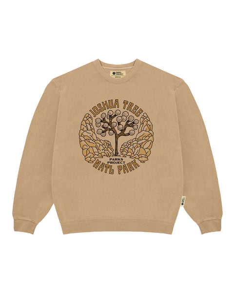 Joshua Tree Symmetry Crew Neck Sweatshirt Tan Wicked
