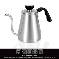 POUR OVER COFFEE KETTLE W/ BUILT-IN THERMOMETER